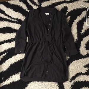 Dark Grey button up and drawstring waist dress